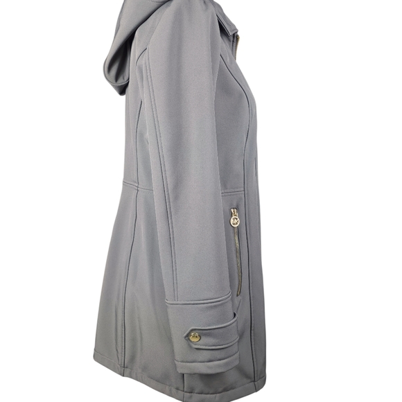 MICHAEL Michael Kors Grey Hooded Water-Resistant Tech Jacket S - Picture 5 of 14